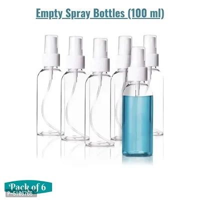 6 Pcs Refillable Spray Bottles, 100ML, Fine Mist Perfume Atomizer Liquid Containers for Sanitizing/WateringPlant/Makeup/Skincare/Travel/Home/Office/Car/Cleaning Hands, Empty Clear Bottles Set-thumb2