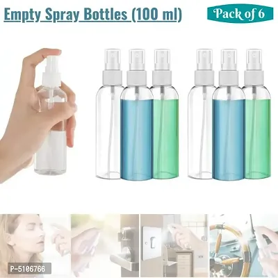 6 Pcs Refillable Spray Bottles, 100ML, Fine Mist Perfume Atomizer Liquid Containers for Sanitizing/WateringPlant/Makeup/Skincare/Travel/Home/Office/Car/Cleaning Hands, Empty Clear Bottles Set-thumb4