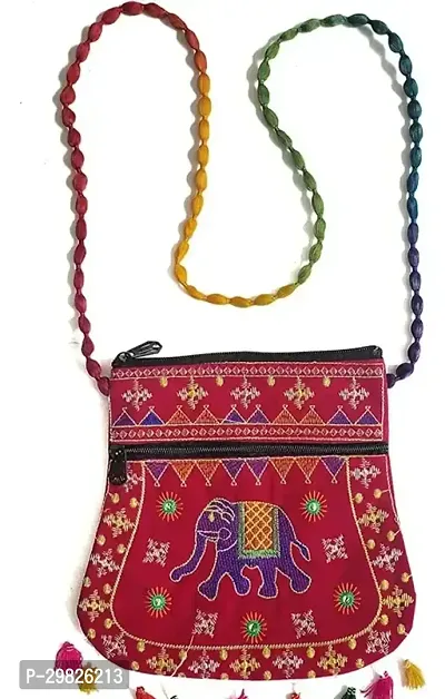 Stylish Rajasthani pink Sling Bag-thumb0