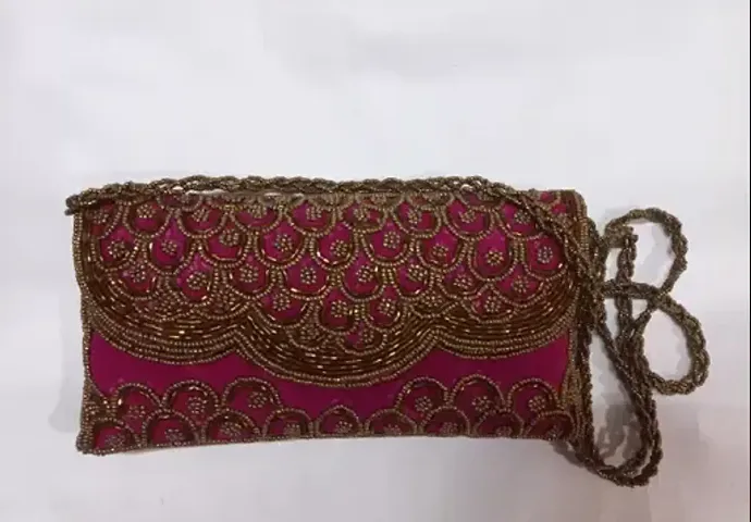 Stylish Fabric Embroidered Clutch