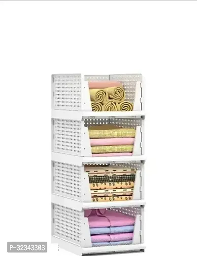 Stylish 4 Layer Foldable Clothes Organizer and Drawer for Clothes Shoes and Stationary