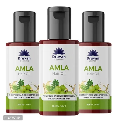 Amla Hair Oil For Perfect Shiny, Strong And Beautiful Hair - Pack Of 3 (50 ml)-thumb0