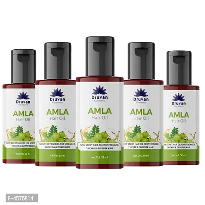 Amla Hair Oil For Perfect Shiny, Strong And Beautiful Hair - Pack Of 5 (50 ml)-thumb0
