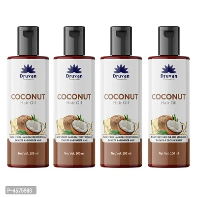 Coconut Oil Hair Oil For Hair Stimulant, Mineral Oil, Silicones And Parabens - Pack Of 4 (100 ml)