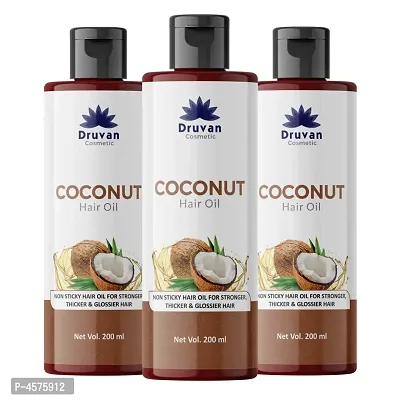 Coconut Oil Hair Oil For Hair Stimulant, Mineral Oil, Silicones And Parabens - Pack Of 3 (200 ml)