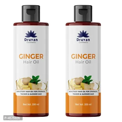 Cosmetic Ginger Hair Oil  For Hair Growth- Pack Of 2 (200 ml)-thumb0