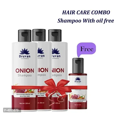Onion Shampoo - Promotes Hair Growth, Controls Hair Fallnbsp;nbsp;(250 ml) (pack of 3) + onion oil 50 ml free-thumb0