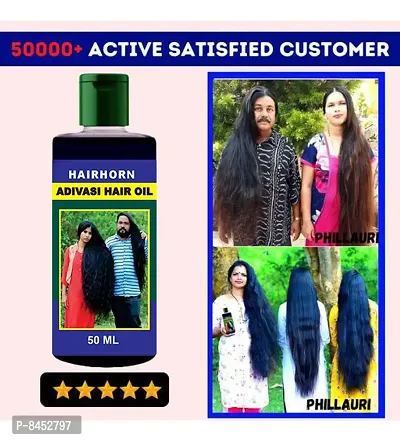 Hairhorn Adivasi Herbal Hair Oil For Fast Hair Growth And Dandruff Control Hair Oil- 50 ml, Pack Of 3-thumb0