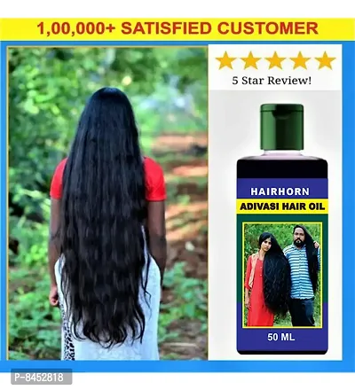 Hairhorn Adivasi Herbal Hair Oil For Hair Regrowth And Hair Fall Control Natural Hair Oil Hair Oil 50 ml, Pack Of 4