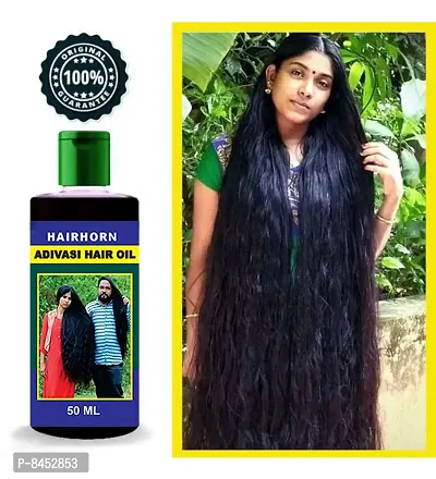 Hair Horn Adivasi  Premium Quality Hair Medicine Oil For Hair Regrowth - Hair Fall Control - 50 Ml Hair Oil  , Pack Of 5-thumb0