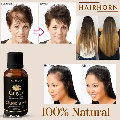 Hairhorn Organics Ginger Hair Oil - For Dandruff Care -Synthetic Fragrance Hair Oilnbsp;nbsp;-30 Ml