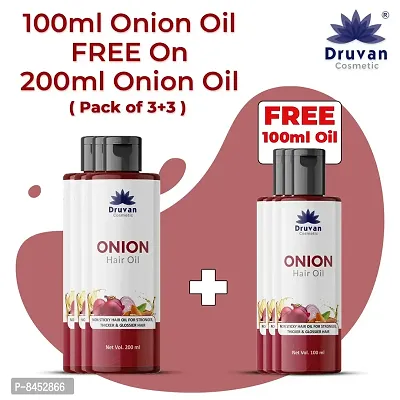 Druvan Organics Herbal Onion Hair Oil Hair 200Ml With Onion Oil 100 ml Free -Buy 3 Get 3 Free