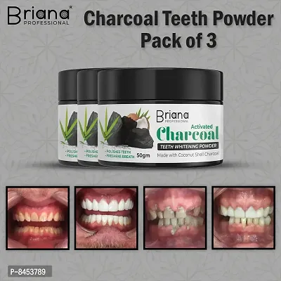 Whitening Charcoal Tooth Powder Toothpaste Teeth Whitening 50gm  pack of 3-thumb0