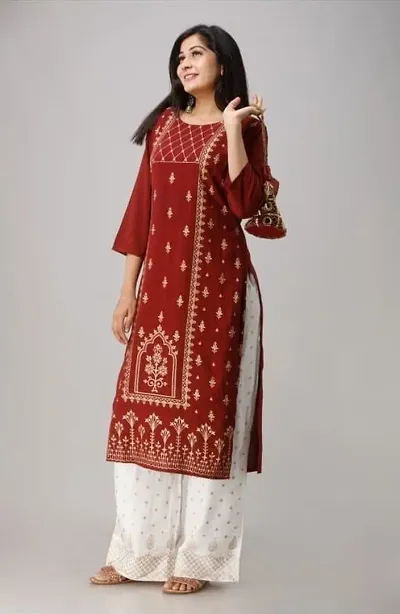 Elegant Rayon Kurta with Bottom Set For Women