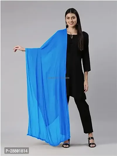 Elite Blue Cotton Solid Dupattas For Women-thumb0