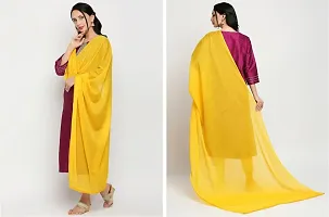 Stylish Multicoloured Cotton Solid Dupattas For Women Pack Of 2-thumb1