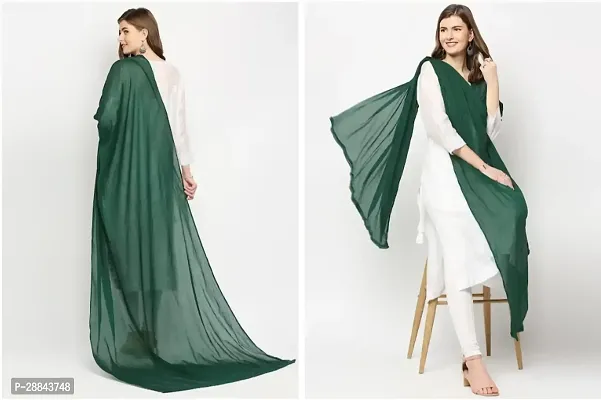 Stylish Green Cotton Dupattas For Women-thumb0