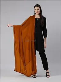 Stylish Brown Cotton Solid Dupattas For Women-thumb2