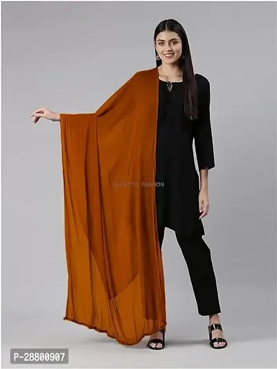 Stylish Brown Cotton Solid Dupattas For Women-thumb3