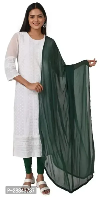 Stylish Green Cotton Dupattas For Women-thumb0