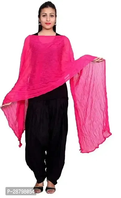 Elite Pink Cotton Blend Solid Dupattas For Women