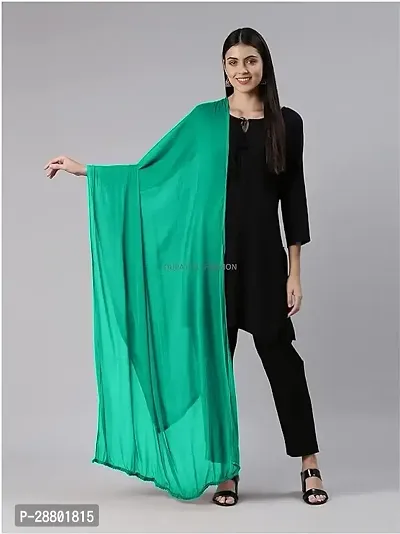 Elite Green Cotton Solid Dupattas For Women-thumb0