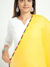 Elite Yellow Cotton Solid Dupattas For Women-thumb2