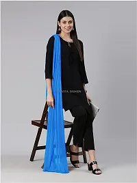 Stylish Blue Cotton Solid Dupattas For Women-thumb1