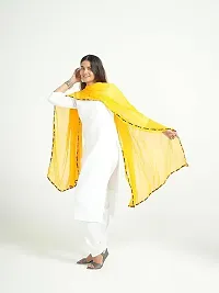 Elite Yellow Cotton Solid Dupattas For Women-thumb2