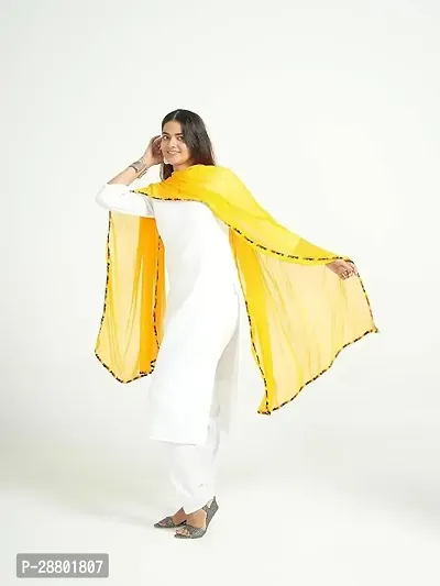 Elite Yellow Cotton Solid Dupattas For Women-thumb3