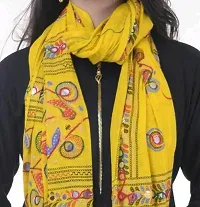 Stylish Yellow Cotton Printed Dupattas For Women-thumb2