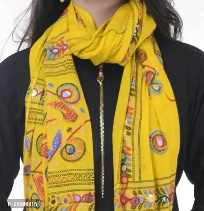 Stylish Yellow Cotton Printed Dupattas For Women-thumb3