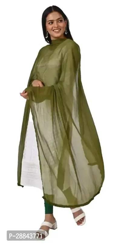 Stylish Green Cotton Dupattas For Women-thumb0