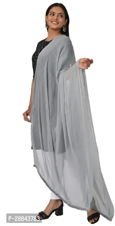 Stylish Grey Cotton Dupattas For Women-thumb0