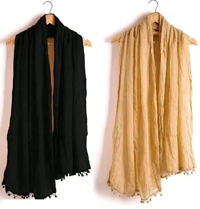 Solid Dupatta Pack Of 2