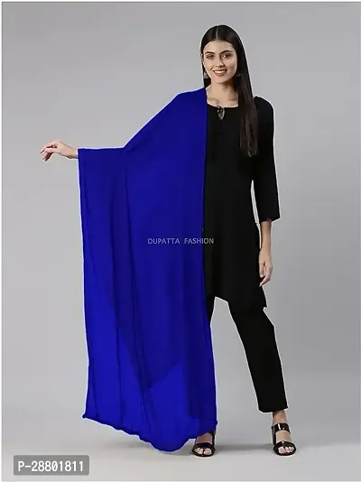 Elite Blue Cotton Solid Dupattas For Women-thumb0