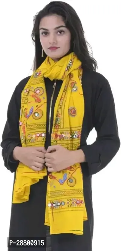 Stylish Yellow Cotton Printed Dupattas For Women-thumb2