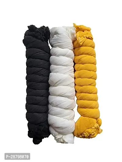 Elite Multicoloured Cotton Solid Dupattas For Women Pack Of 3-thumb0