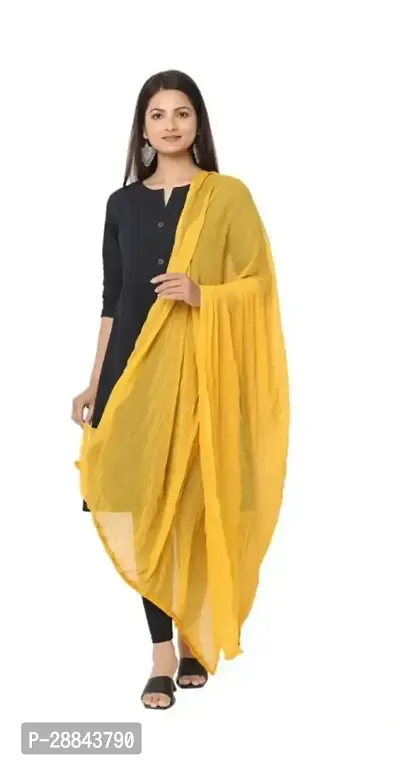 Stylish Yellow Cotton Dupattas For Women-thumb0