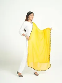 Elite Yellow Cotton Solid Dupattas For Women-thumb1