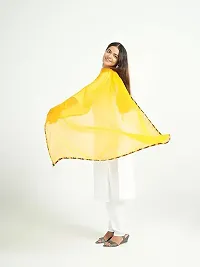 Elite Yellow Cotton Solid Dupattas For Women-thumb1