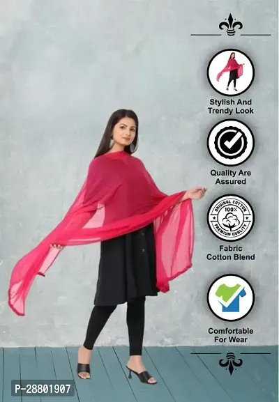 Elite Pink Cotton Solid Dupattas For Women-thumb0