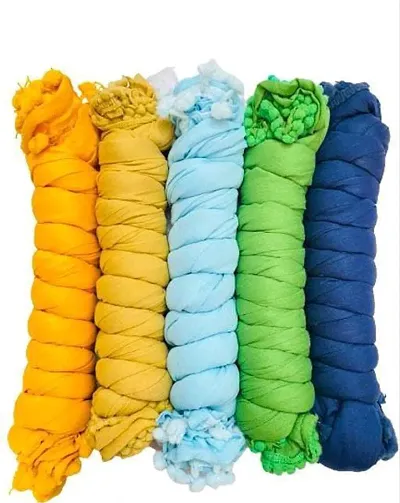 Stylish Cotton Solid Dupatta for Women  Pack of 5