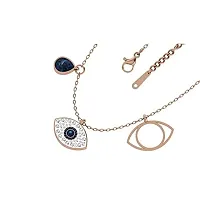 Charming Jewellery Rosegold Stainless Steel Latest Evil Eye Pendant Necklace-thumb1
