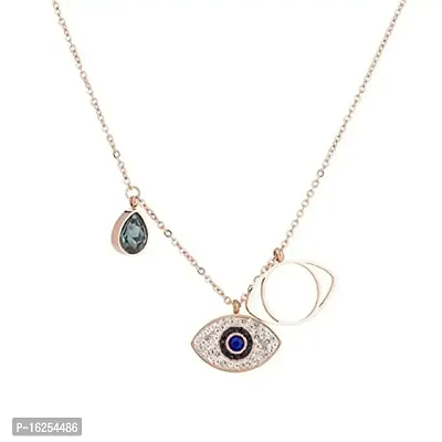 Charming Jewellery Rosegold Stainless Steel Latest Evil Eye Pendant Necklace-thumb0
