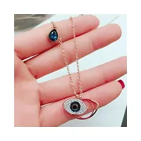 Charming Jewellery Rosegold Stainless Steel Latest Evil Eye Pendant Necklace-thumb2