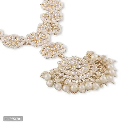 Charming Jewellery Pearl Pachi Kundan Bridal Marriage Haldi Matha Patti Hair Accessories-thumb2
