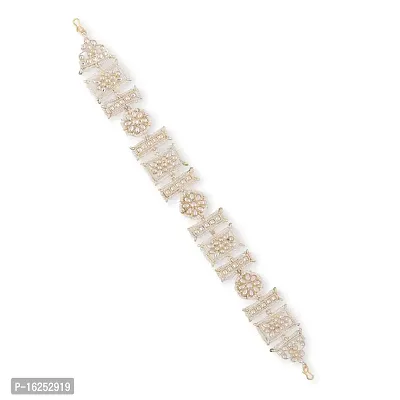 Charming Jewellery Pearl Pachi Kundan Bridal Marriage Haldi Celebrity Style Matha Patti Hair Accessories-thumb0