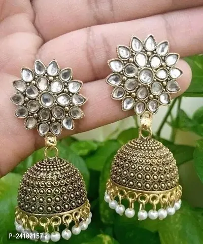 Elegant Brass Earrings For Women-thumb0