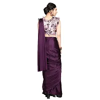 New Trendy Satin Solid Saree with Blouse piece-thumb1